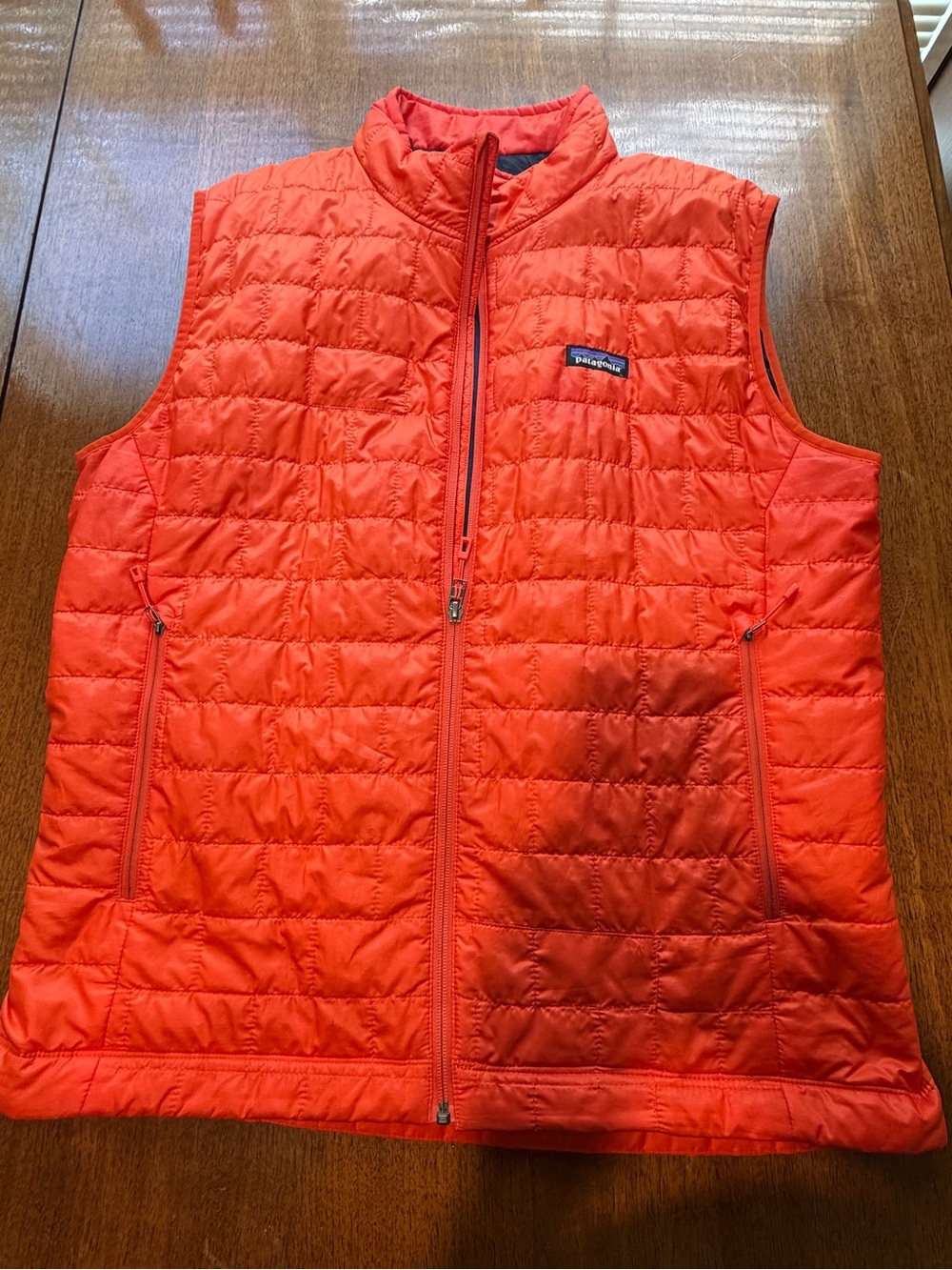 Patagonia Men Orange Quilted Puffer Vest